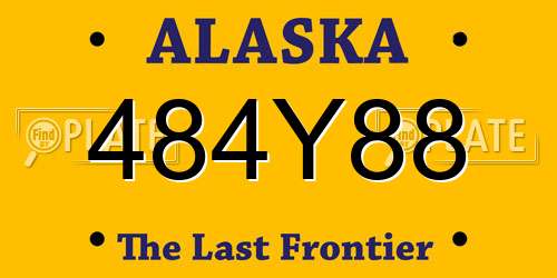 484Y88 Alaska License Plate