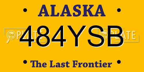 484YSB Alaska License Plate