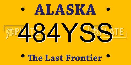 484YSS Alaska License Plate