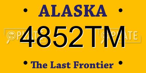 4852TM Alaska License Plate