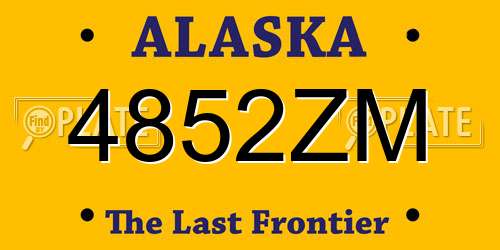 4852ZM Alaska License Plate
