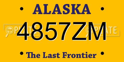 4857ZM Alaska License Plate