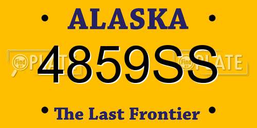 4859SS Alaska License Plate