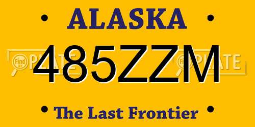 485ZZM Alaska License Plate