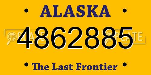 4862885 Alaska License Plate