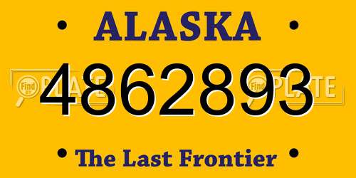 4862893 Alaska License Plate