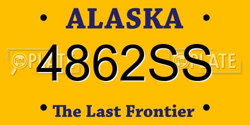 4862SS Alaska License Plate