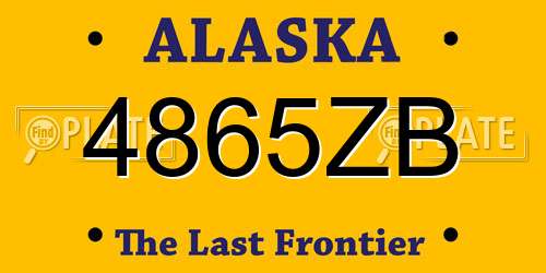 4865ZB Alaska License Plate