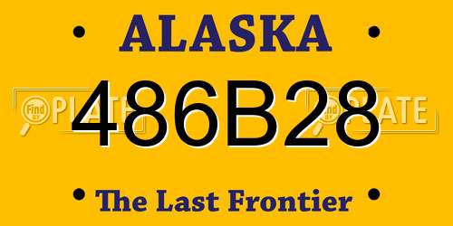 486B28 Alaska License Plate