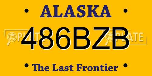 486BZB Alaska License Plate