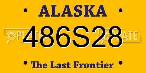 486S28 Alaska License Plate