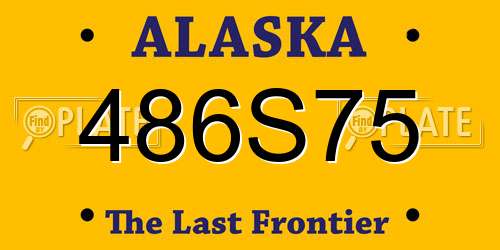 486S75 Alaska License Plate