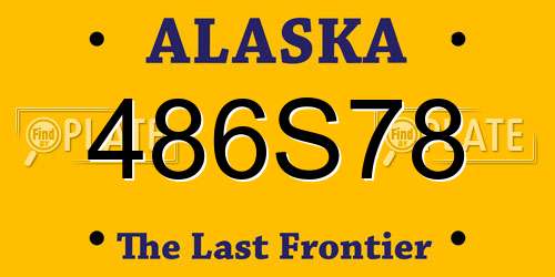 486S78 Alaska License Plate