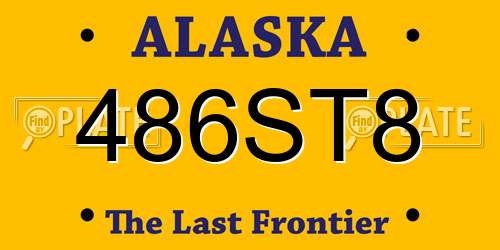 486ST8 Alaska License Plate