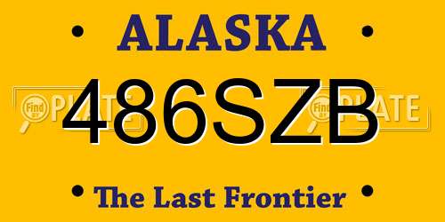 486SZB Alaska License Plate