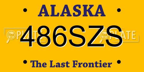 486SZS Alaska License Plate
