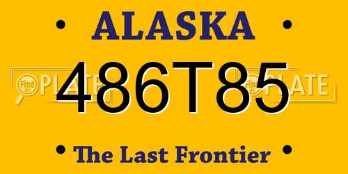 486T85 Alaska License Plate