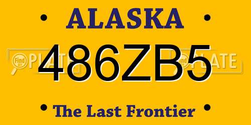 486ZB5 Alaska License Plate
