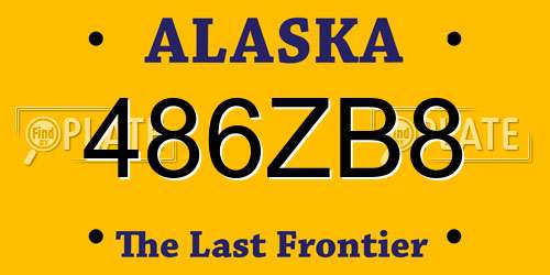 486ZB8 Alaska License Plate