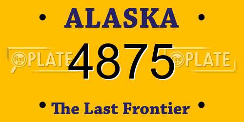 4875 Alaska License Plate