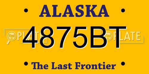 4875BT Alaska License Plate