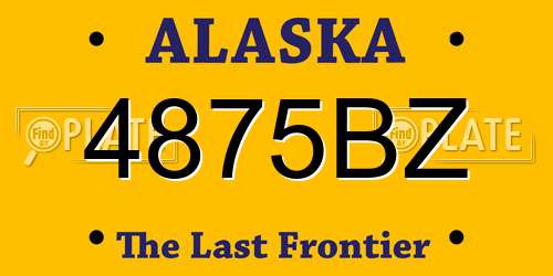 4875BZ Alaska License Plate