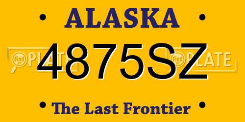 4875SZ Alaska License Plate