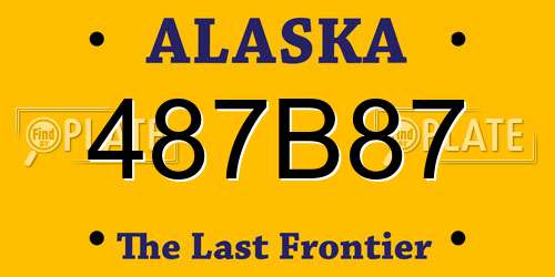 487B87 Alaska License Plate