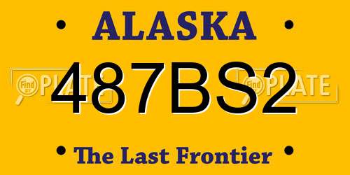 487BS2 Alaska License Plate
