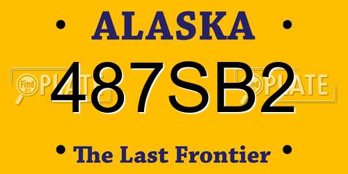 487SB2 Alaska License Plate