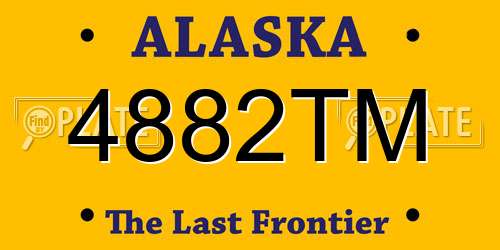 4882TM Alaska License Plate