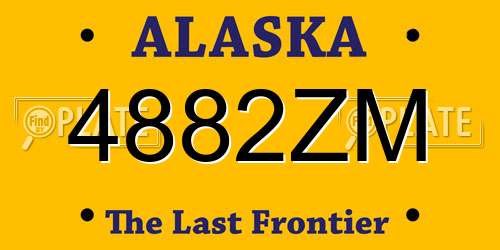 4882ZM Alaska License Plate