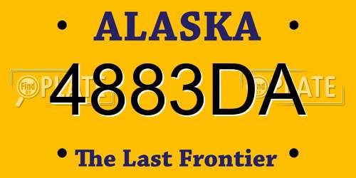 4883DA Alaska License Plate