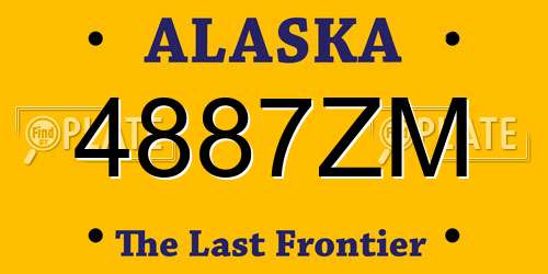 4887ZM Alaska License Plate