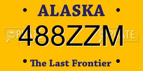 488ZZM Alaska License Plate