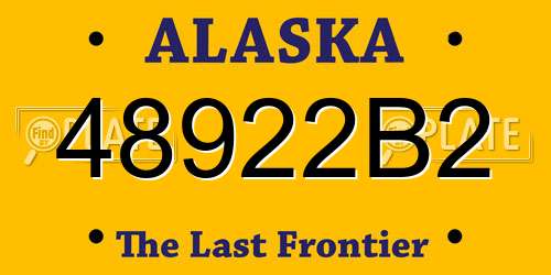 48922B2 Alaska License Plate