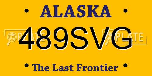 489SVG Alaska License Plate