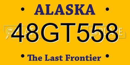 48GT558 Alaska License Plate