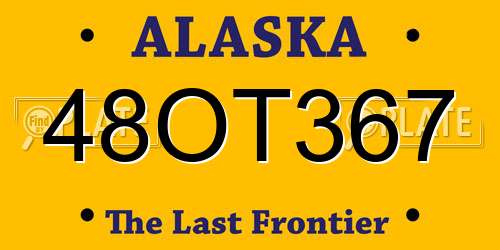 48OT367 Alaska License Plate
