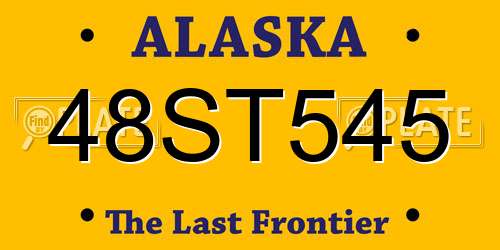 48ST545 Alaska License Plate