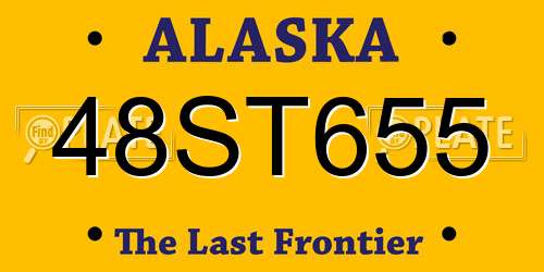 48ST655 Alaska License Plate