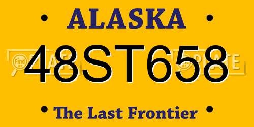 48ST658 Alaska License Plate