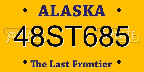 48ST685 Alaska License Plate