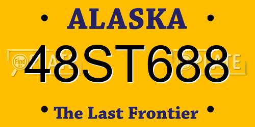 48ST688 Alaska License Plate