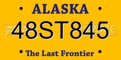 48ST845 Alaska License Plate