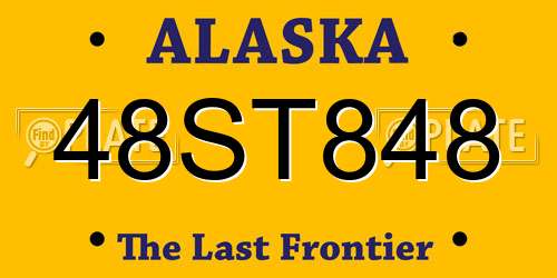 48ST848 Alaska License Plate