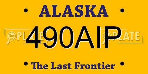 490AIP Alaska License Plate