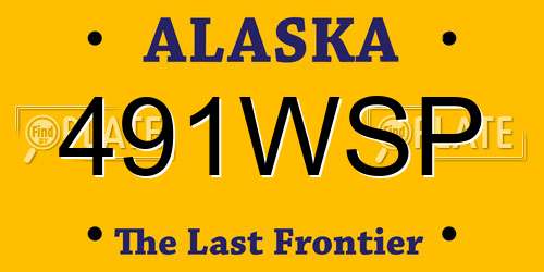 491WSP Alaska License Plate