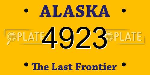 4923 Alaska License Plate