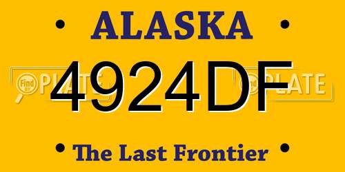 4924DF Alaska License Plate